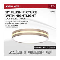 11" SURFACE MOUNT W/NIGHTLIGHT - 62-1690