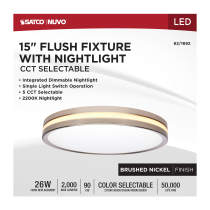 15" SURFACE MOUNT W/NIGHTLIGHT - 62-1692