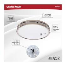 15" SURFACE MOUNT W/NIGHTLIGHT - 62-1692