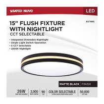 15" SURFACE MOUNT W/NIGHTLIGHT - 62-1693