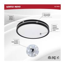 15" SURFACE MOUNT W/NIGHTLIGHT - 62-1693