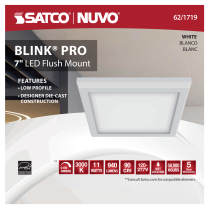 BLINK 11W LED 7" SQ WH 0-10V - 62-1719