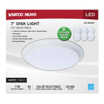 7" LED DISK LIGHT WHITE FINISH - 62-1800R1