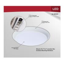7" LED DISK LIGHT WHITE FINISH - 62-1800R1