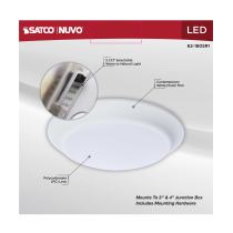 7" LED 6.5W DISK LIGHT WHITE - 62-1805R1
