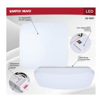 14" SQUARE LED CLOUD W/SENSOR - 62-1857