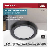 BLINK 8W LED 5" ROUND BLACK - 62-1901
