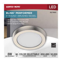 BLINK 8W LED 5" ROUND BR. NICK - 62-1903