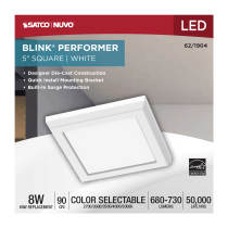 BLINK 8W LED 5" SQUARE WHITE - 62-1904