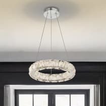 ASHER 15" ROUND CRYSTAL PENDAN - 62-2441