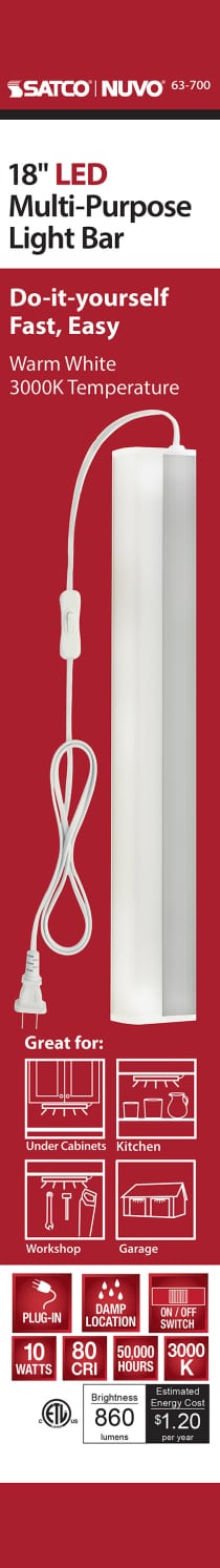 UNDER CAB LIGHT BAR LED 18" - 63-700