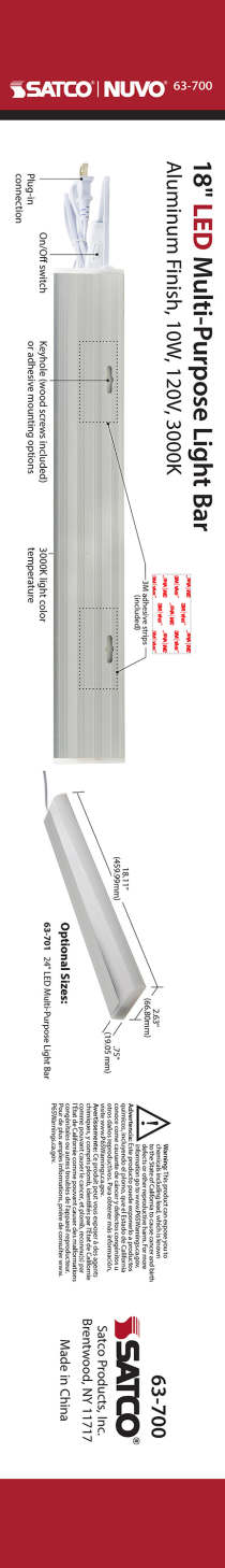 UNDER CAB LIGHT BAR LED 18" - 63-700