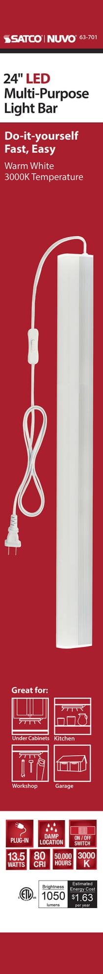 UNDER CAB LIGHT BAR LED 24" - 63-701