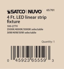 4' LINEAR STRIP WHITE FINISH - 65-701