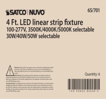 4' LINEAR STRIP WHITE FINISH - 65-701