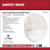 LED SMALL 20W ROUND WALL PACK - 65-752