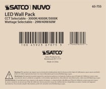 LED WALL PACK CCT & WATT ADJ - 65-755