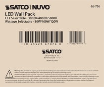 LED WALL PACK CCT & WATT ADJ - 65-756