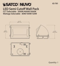 LED CUTOFF WALL PACK CCT&WATT - 65-761