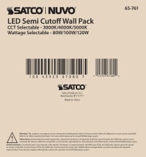 LED CUTOFF WALL PACK CCT&WATT - 65-761