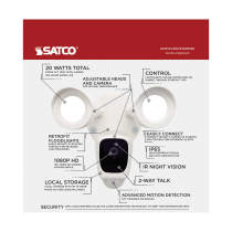 BULLET SEC LGT W/ CAMERA - WH - 65-900