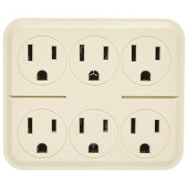IVORY 6 OUTLETS GRD ADAPTER - 90-2630