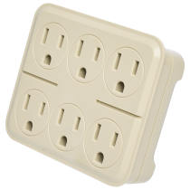 IVORY 6 OUTLETS GRD ADAPTER - 90-2630