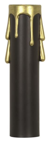 4" BLK/GOLD DRIP CAND. CANDLE - 90-374