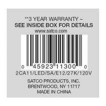 2CA11/LED/SA/E12/27K/120V - S11300