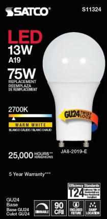 13A19/LED/927/120V/D/GU24 - S11324