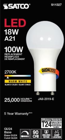 18A21/LED/927/120V/D/GU24 - S11327