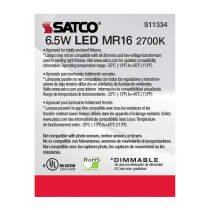 6.5MR16/LED/25'/927/12V - S11334