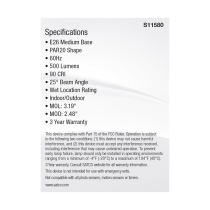 5.5PAR20/LED/5CCT/SP/120V - S11580