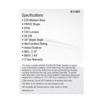 5.5PAR20/LED/5CCT/FL/120V - S11581