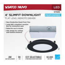 8WLED/DW/4/CCT/RND/FL/RD/BK - S11685