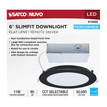 11WLED/DW/6/CCT/RND/FL/RD/BK - S11686