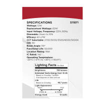 12WLED/DW/4/CCT-SEL/SQ/RD/WH - S11871