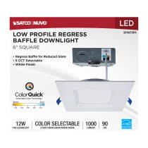 12WLED/DW/6/CCT-SEL/SQ/RD/WH - S11873R1