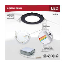 10WLED/DW/4/CCT-SEL/RND/RD/BK - S11874