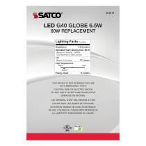 6.5G40/CL/LED/E26/3K/120V - S12111