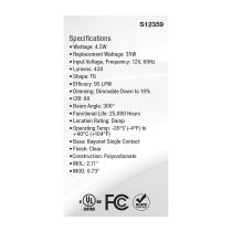 4.5W/LED/BA15S/CL/850/12V - S12359