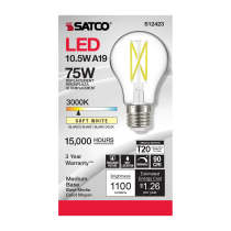 10.5A19/CL/LED/E26/930/120V - S12423