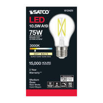 10.5A19/CL/LED/E26/930/120V - S12423