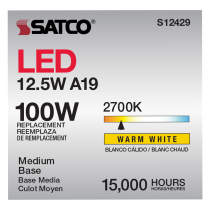 12.5A19/CL/LED/E26/927/120V - S12429
