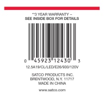 12.5A19/CL/LED/E26/930/120V - S12430