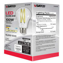 12.5A19/CL/LED/E26/930/120V - S12430