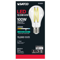 12.5A19/CL/LED/E26/940/120V - S12431