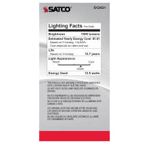 12.5A19/CL/LED/E26/940/120V - S12431