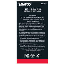12.5A19/CL/LED/E26/940/120V - S12431