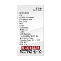 8A19/CL/LED/E26/940/4PK/120V - S12464